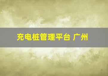 充电桩管理平台 广州